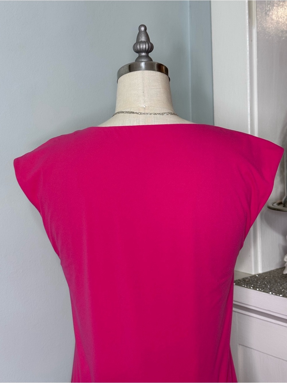 White House Black Market FORME All Ways Stretch Square Neck Top Hot Pink Large - Picture 6 of 8